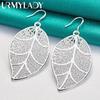 URMYLADY стерлингового серебра 925 пробы ажурные листья листья серьги серьги-капельки для женщин свадьба помолвка модные очаровательные ювелирные изделия