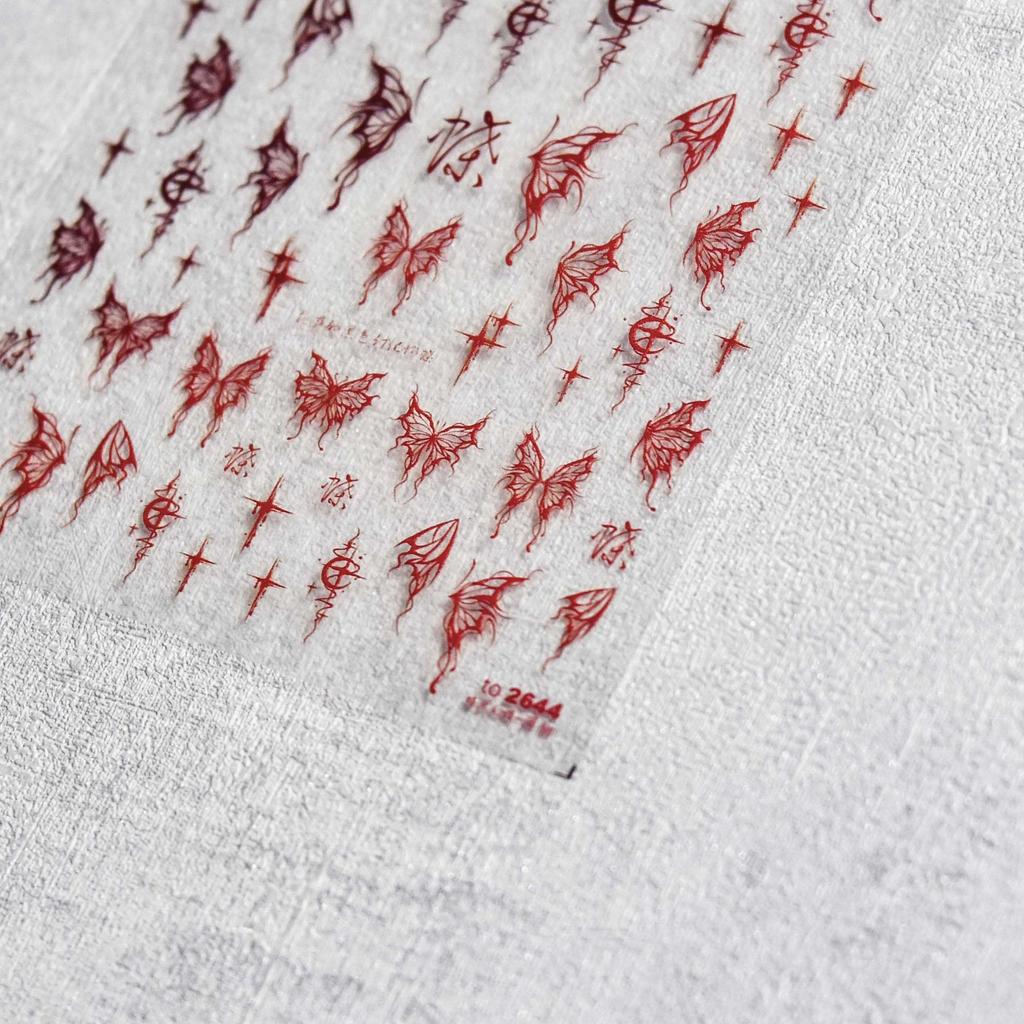 Тонкие прочные темные наклейки-бабочки для ногтей, изготовление креативных декоративных наклеек своими руками