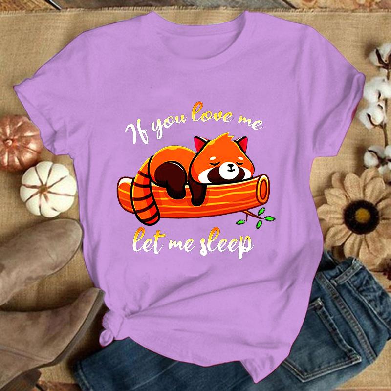 (Премиум-футболка)Модные забавные футболки с принтом «Панда, если ты живешь, дай мне поспать», женские летние повседневные футболки с коротким рукавом