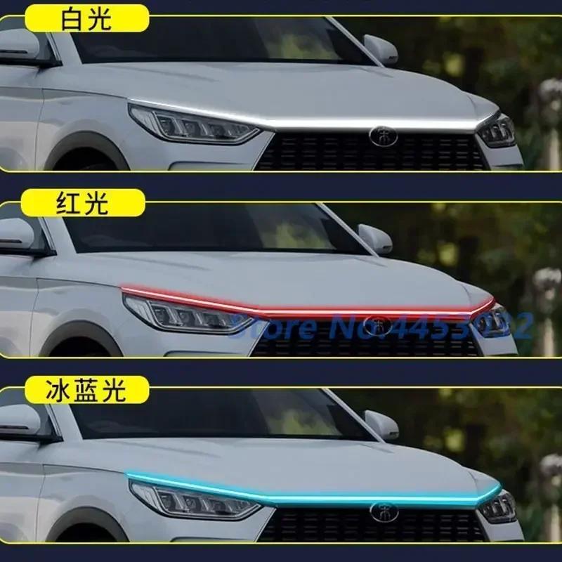 Светодиодная лента для подсветки капота автомобиля DRL Для SAAB 9-3 93 9-5 9 3 9000 9 5 Держатель GPS 12В Эффект сканирования Дневные ходовые огни Аксессуары