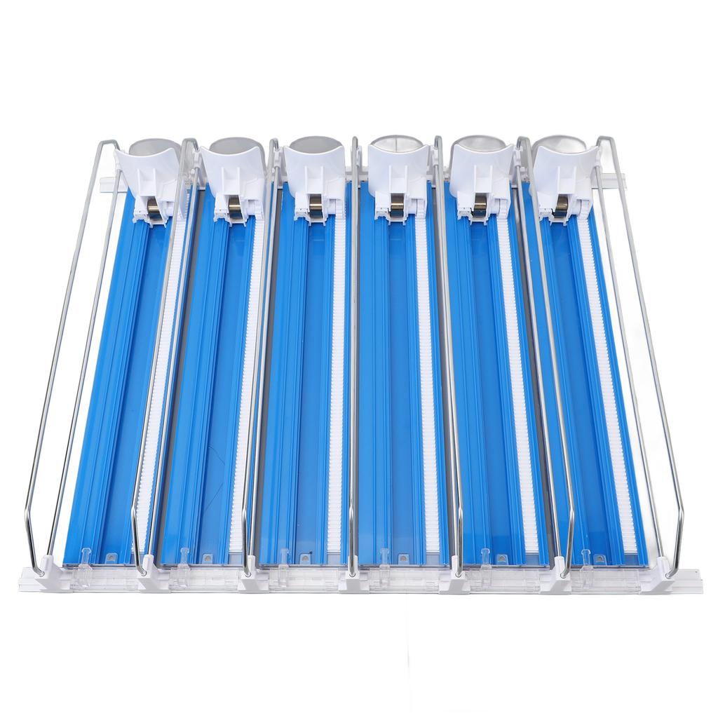 Органайзер для напитков для холодильника ABS 6 рядов Регулируемый Легкая загрузка Демпфирующий толкатель Glide для банки содовой