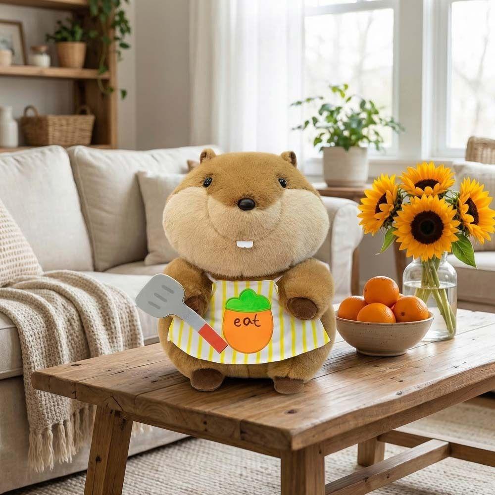 Throw Pillow Groundhog Plush Toy Stuffed Animals Big Tooth Mouse Doll Baby Infants