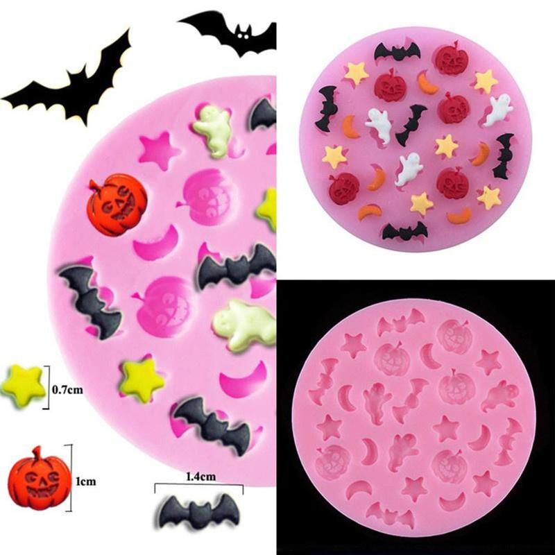 Halloween Pumpkin Ghost Bat Chocolate Cake Silicone Kitchen C1L5 Mold Mold I8G1