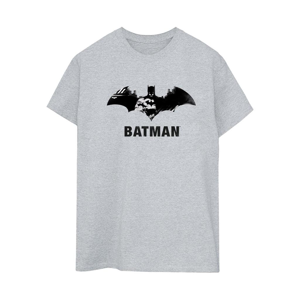DC Comics Womens/Ladies Batman Black Stare Logo Cotton Boyfriend T-Shirt