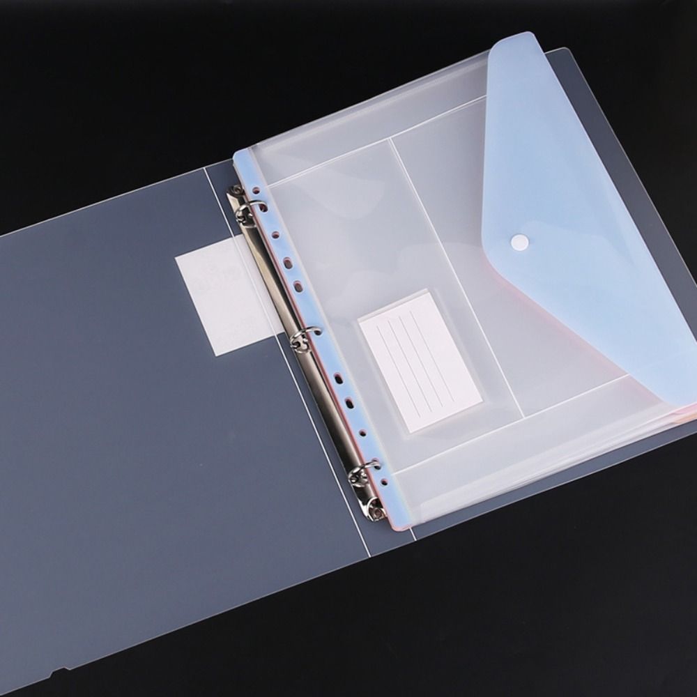 Transparent Binder Pockets High-Capacity Document Pouch Home Use Loose-leaf File Bag School Supply