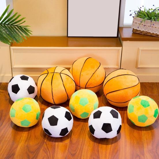 Баскетбольная плюшевая игрушка, футбольная плюшевая 3D мягкая спортивная подушка, мяч, футбольная кукла, украшение для спальни, домашнего офиса, дети