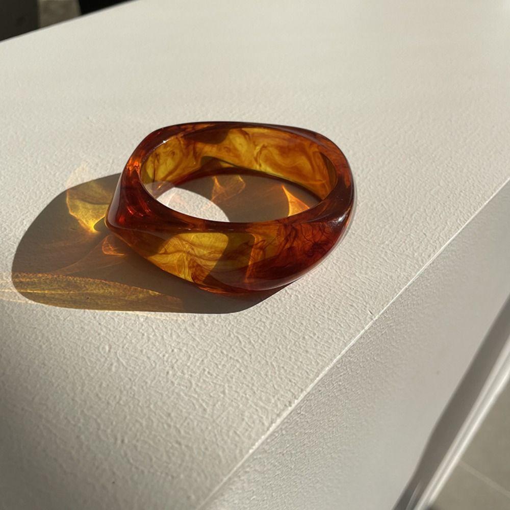 Мраморный узор нерегулярный широкий браслет смазывание ретро кольцо на руку милый акриловый браслет украшение