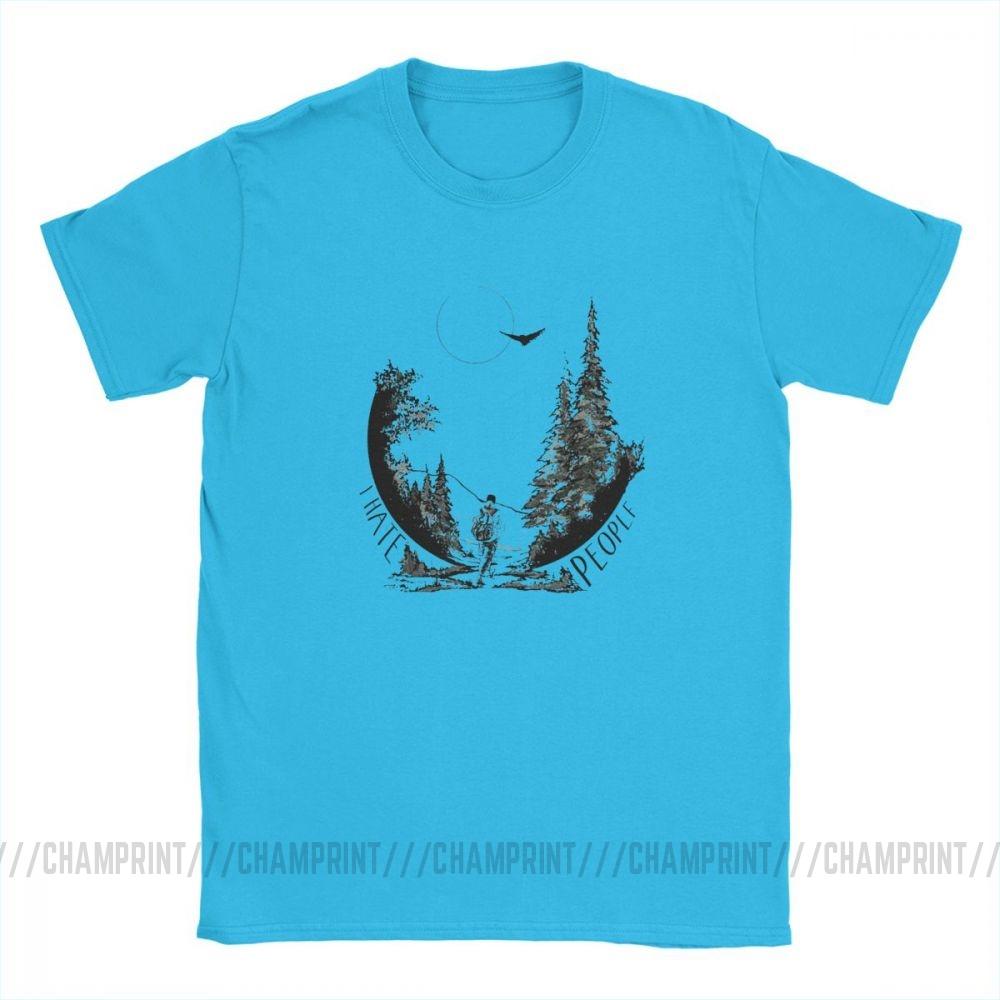 Men T Shirts I Hate People Camping Hiking Lover Vintage Tops Hiking Trekking Tees Crew