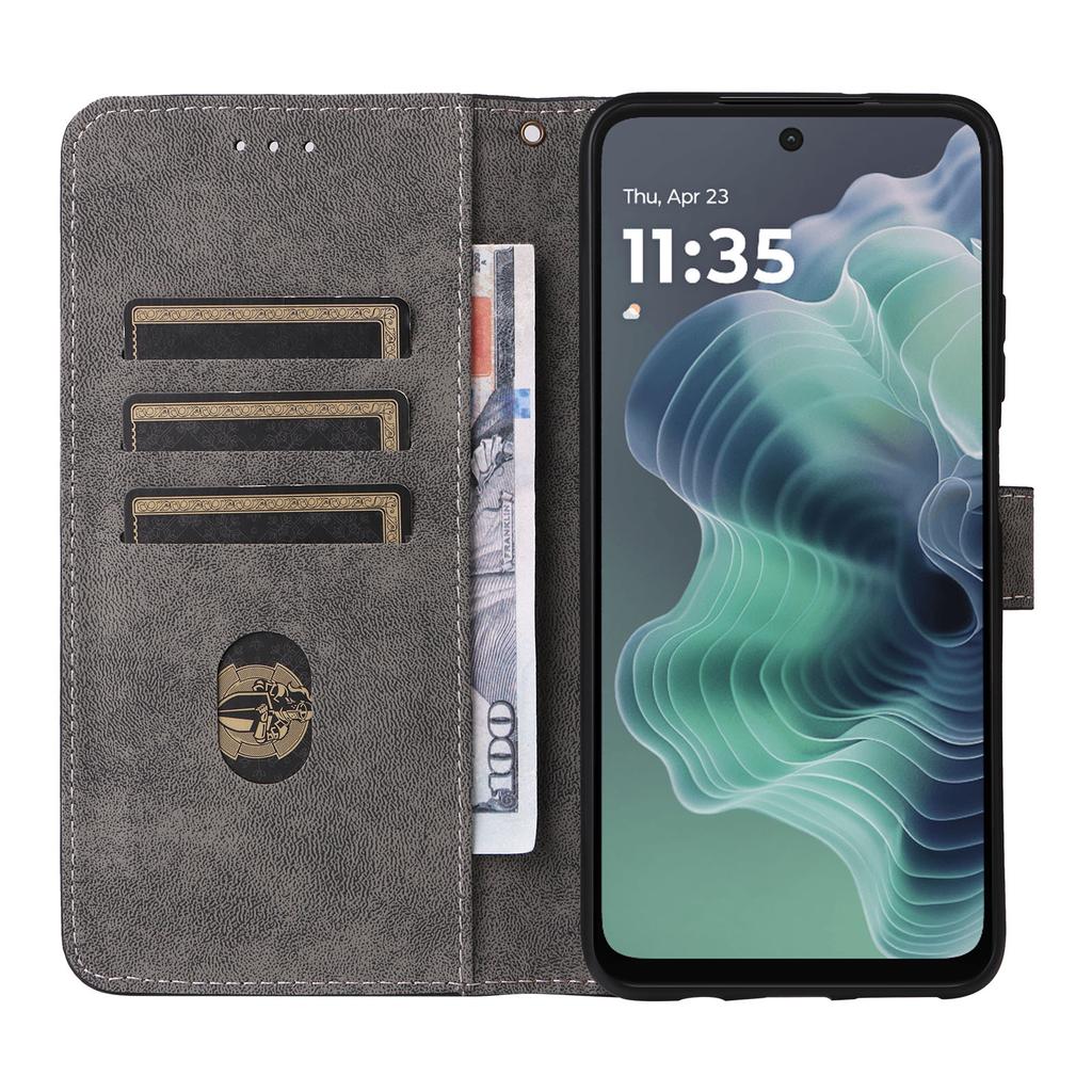 Для Motorola Moto G35 5G Чехол-кошелек с RFID-блокировкой, PU кожаная обложка, подставка для просмотра