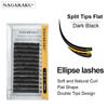 Ellipse Eyelashes Split Tips Matte Black Grey Color 12 Lines Super Soft Natural