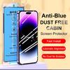 For iPhone 16 15 14 Plus 13 12 11 Pro X Xs Max XR Tempered Glass Screen Protector Anti Blue Ray Full Coverage Easy To Install Tool Accessories