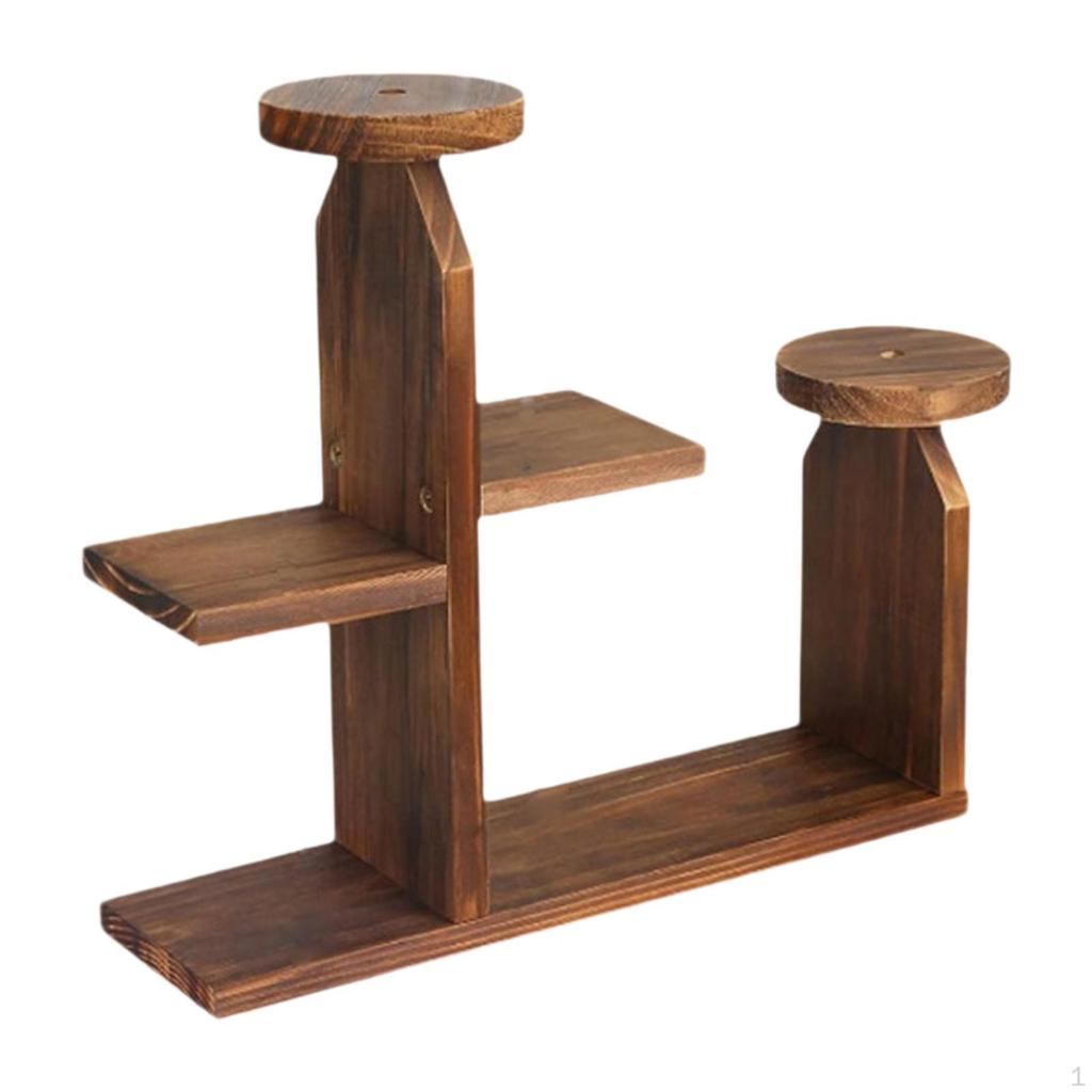 Wooden Plant Stand Desktop Tiered Flower Shelf Storage Holder Creative Display Rack Pot
