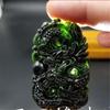 Chinese Natural Green Jade Dragon Pendant Necklace Charm Jewellery Fashion Accessories Hand-Carved Luck Amulet Gifts