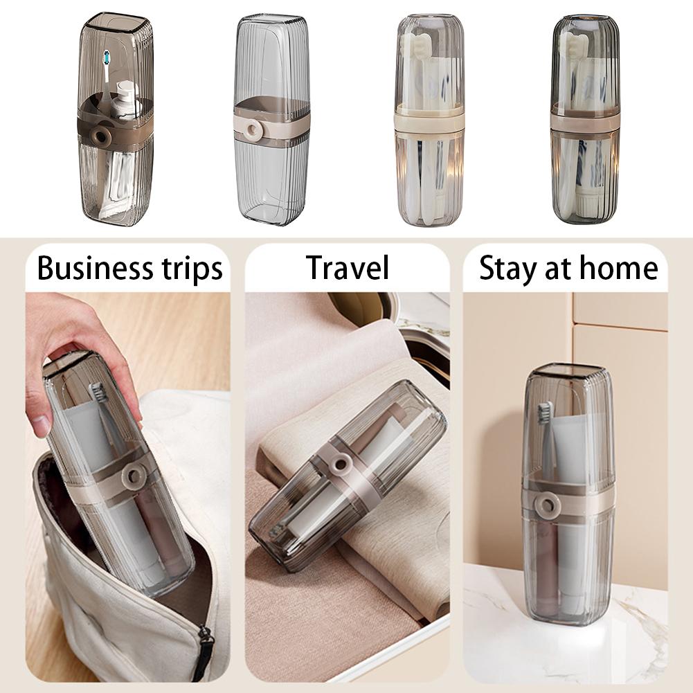 Дорожный футляр для зубных щеток2 в 1 Портативный органайзер для зубной пасты для дома и улицыДомашний контейнер для хранения Аксессуары для ванной комнаты