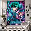 Wall Hanging Tapestry With Custom Name & Text, My Hero Academia Decorative Tapestry For Bedroom