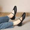 Woman Spring Casual Square Toe Low Soft Soled Lolita Flats Ballerina Red Female Elegant French Retro Buckle Mary Janes