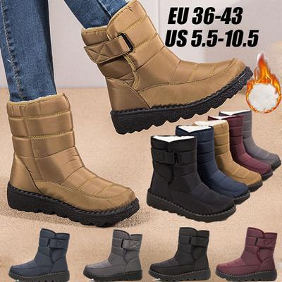Зимняя теплая хлопковая обувь, уличные водонепроницаемые нескользящие женские ботинки