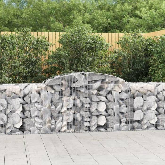 VidaXL Arched Gabion Baskets 9 Pcs 300x50x80/100 Cm Galvanized Iron, Gabion, Gabion Cage, Gabion Wall Basket, Wall 3146690