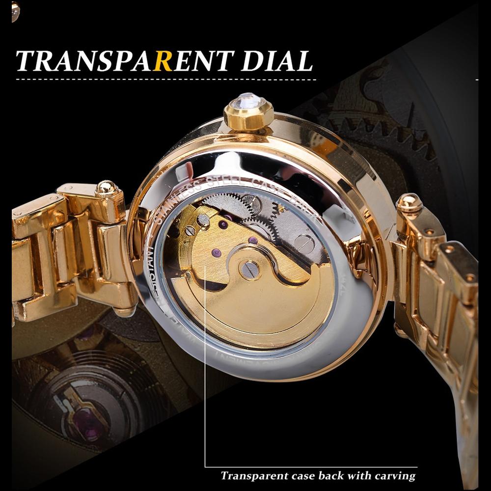 Ms Forsining Модные повседневные полые механические водонепроницаемые автоматические механические часы со стразами