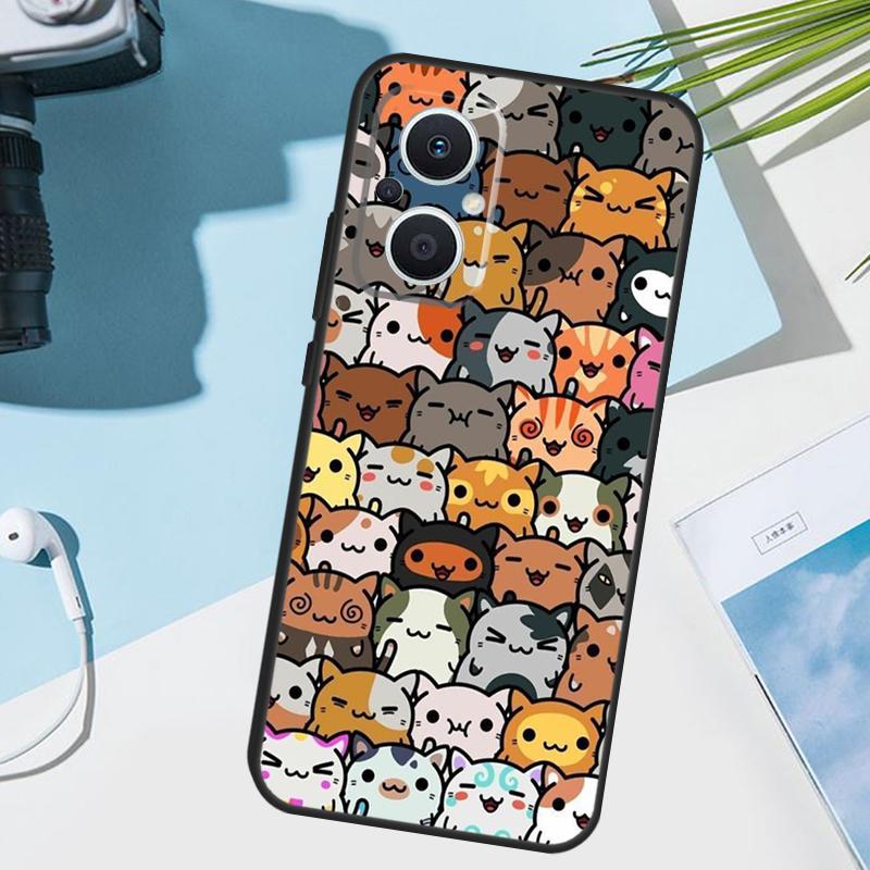 Забавные милые кошки Чехол для OPPO Reno 13 F 10 11 12 14 Pro 11F 12F 14F 7 8 Lite OPPO Find X9 X8 X5 X6 Pro Чехол