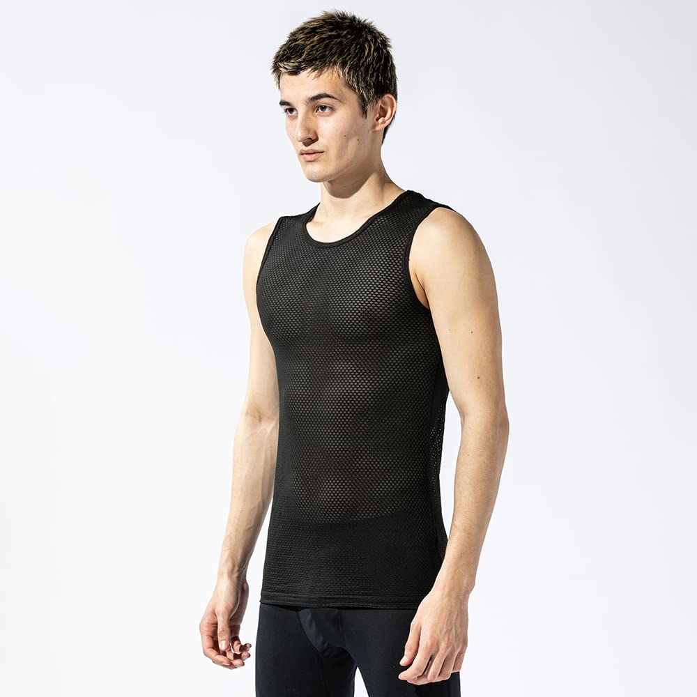 Перчатки Otafuku всесезонные внутренние без рукавов с круглым вырезом 3D первый слой [впитывающие пот быстросохнущие дезодорирующие сетчатые компрессионные мужские] JW-520 черные M