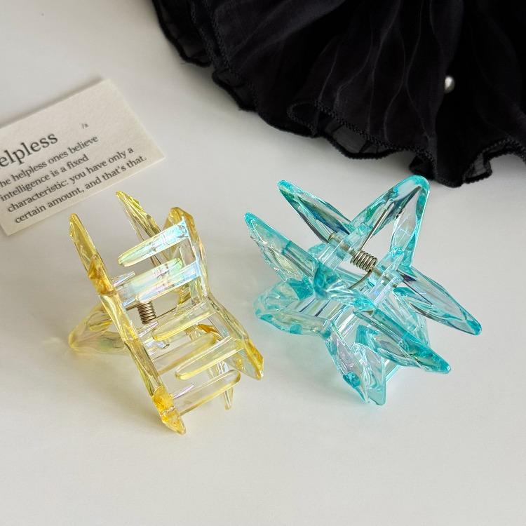 Красочная полая заколка-акула-звезда Сладкая заколка для полусобранных волос Милая заколка-хвост в форме пятиконечной звезды Модная заколка для волос