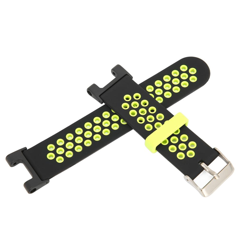 Vented Pin Buckle Bracelet Silicone Watchband with Screwdriver for Amazfit TRex TRex Pro Watch(Black Green )
