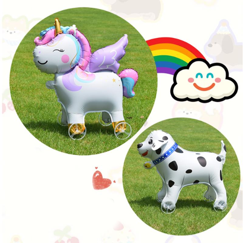 4D Мультяшные Фольгированные Шары Слон Стоячий Ходячий Шарик с Колесом для Украшения Детской Вечеринки по случаю Дня Рождения, Детского Праздника