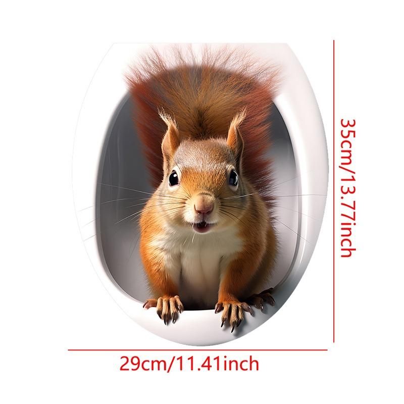 3D креативные наклейки для туалета, самоклеящиеся ПВХ, наклейки с забавным рисунком животных, водонепроницаемые, маслостойкие, украшения для дома, настенные наклейки