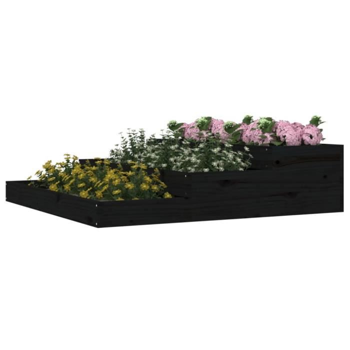 VidaXL Planter Black 107x107x27 Cm Solid Pine Wood 823917