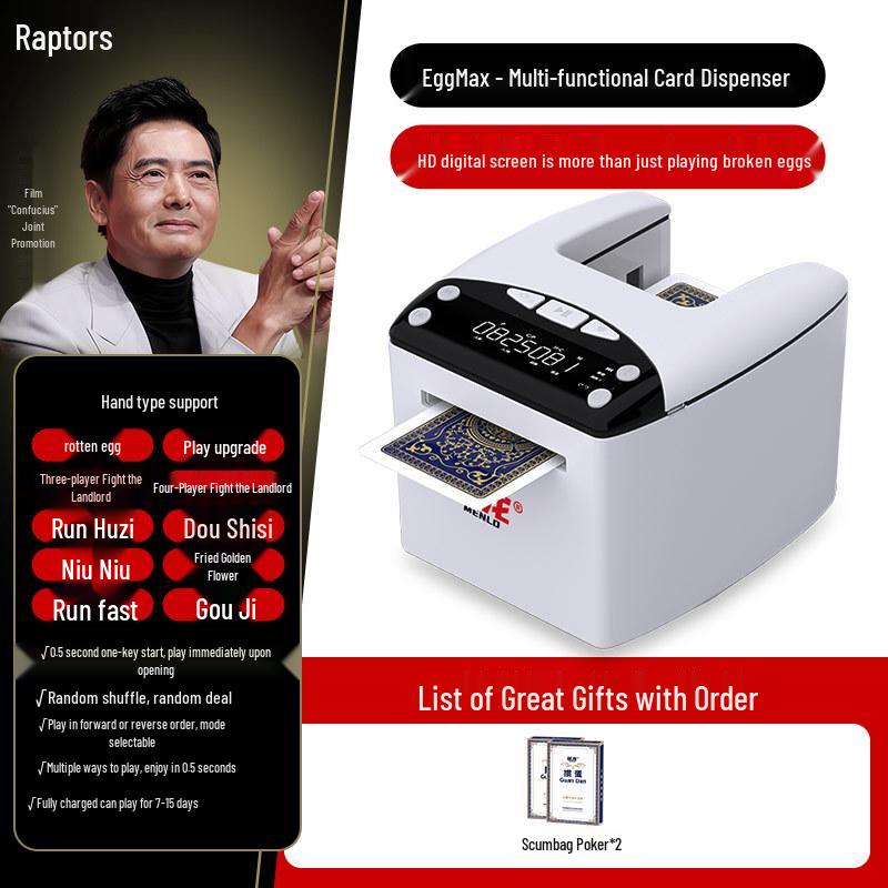 Menglong Automatic Card & Shampoo Dispenser for Dou Dizhu, Guandan, Texas Hold'em, Three Kingdoms, Baccarat & Poker Games