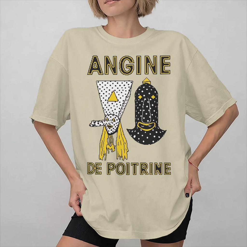 Angine de Poitrine Band Graphic Printed T Shirt Unisex Women Cotton Tee Shirt Clothing