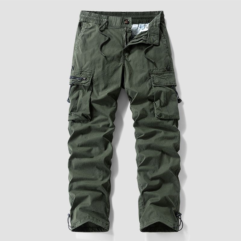 Оригинальные мужские повседневные брюки-карго, излишки внешней торговли, осенне-зимние, утолщенные, эластичные, с множеством карманов, тактические, прямого кроя, модные