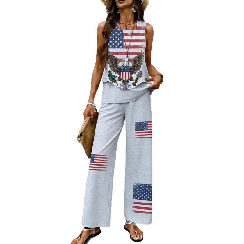 Women's Casual Suit Independence Day 111th Anniversary Women's Sleeveless Suit Bohemian