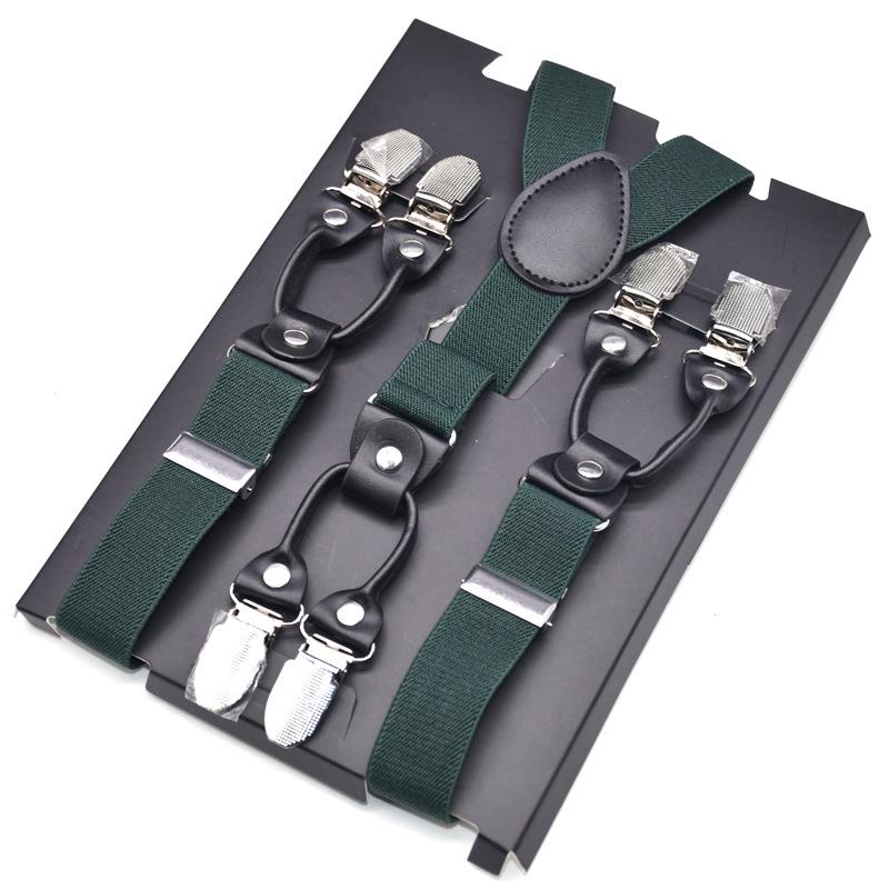 Unisex 2.5cm Six-Clip Elastic Business Suspenders