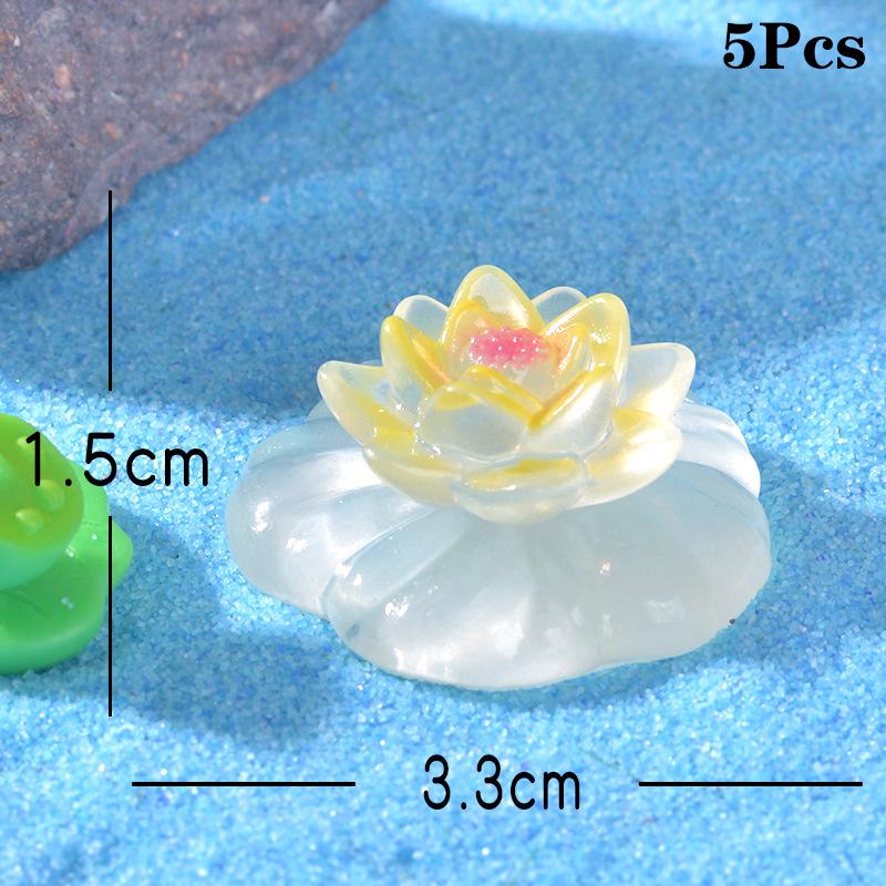 5 шт. мультяшные креативные фигурки цветов лотоса, светящиеся фигурки, украшения, сделай сам, ландшафт, украшения для дома, аксессуары, подарки