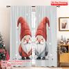 2 шт. 2D плоская печать Рождественские шторы Милая пара рождественских гномов Полиэстер Без электричества Семейная вечеринка Идеально для