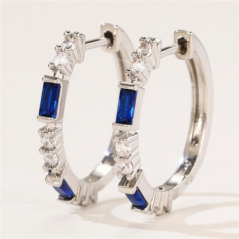 Серьги-кольца Huitan Colorful CZ, женские модные серьги-кольца, роскошные свадебные серьги, ювелирные изделия, прямая поставка