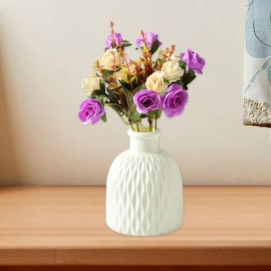 Ваза для цветов, небьющаяся, европейский стиль, однотонная, современная, круглая, открывающаяся, настольное украшение