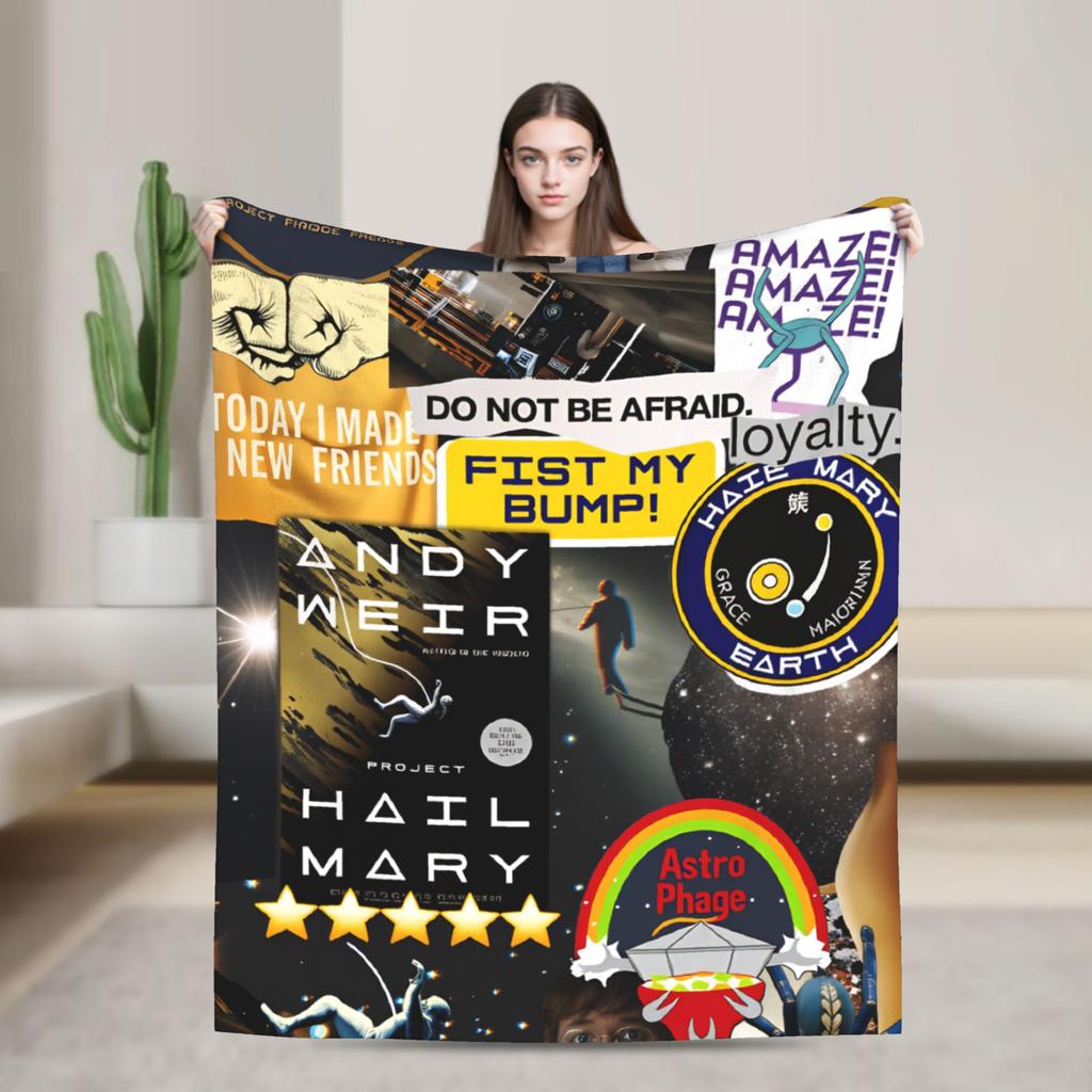Project Hail Mary Warm Soft Blanket  Airplane Travel Plush Throw Blanket Pattern Bedroom Flannel Bedspread Sofa Bed Cover