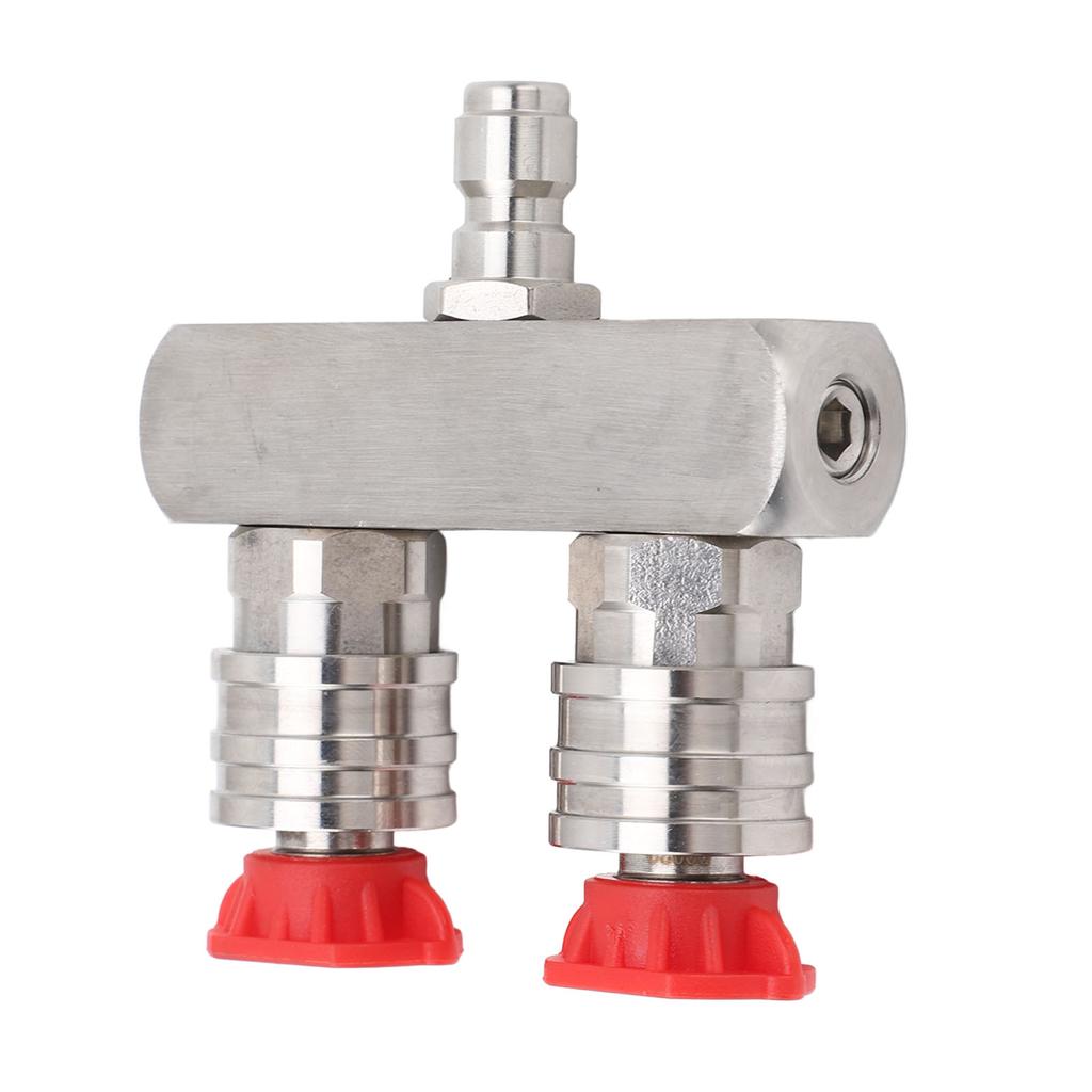 Двойная насадка для мойки высокого давления из нержавеющей стали с 1/4-дюймовым быстроразъемным соединением, 2-цветная насадка 2 в 1