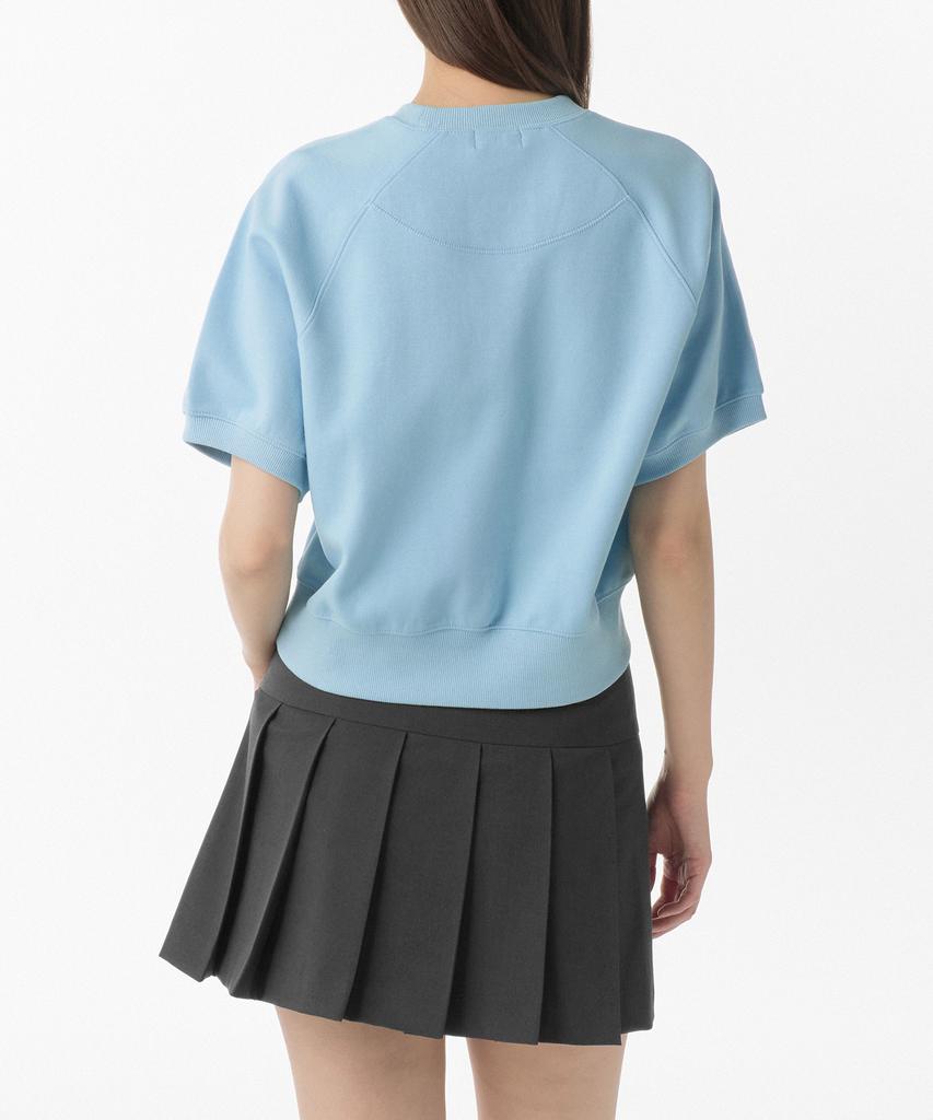 MUSINSA STANDARD WOMAN Women'S Double Knit Short Sleeve Sweatshirt [Sky Blue]