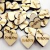New Pack of 50 Wood Heart Carved Wedding Embellishments Scatter Table Decoration Crafting