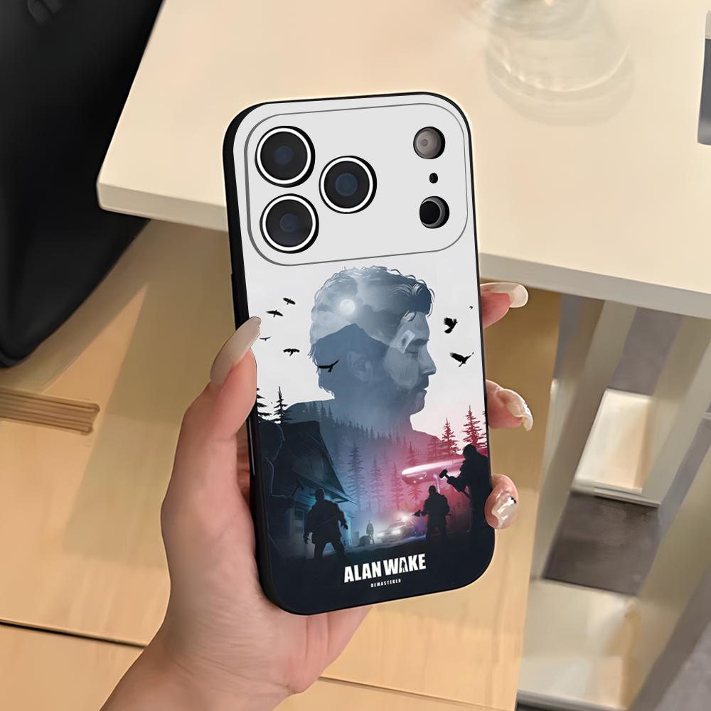 Чехол для телефона A-Alan W-Wake 2 для IPhone 17 Air 16 E Pro Max 15 14 13 Mini 12 Pro 11 Max Plus Черный Мягкий