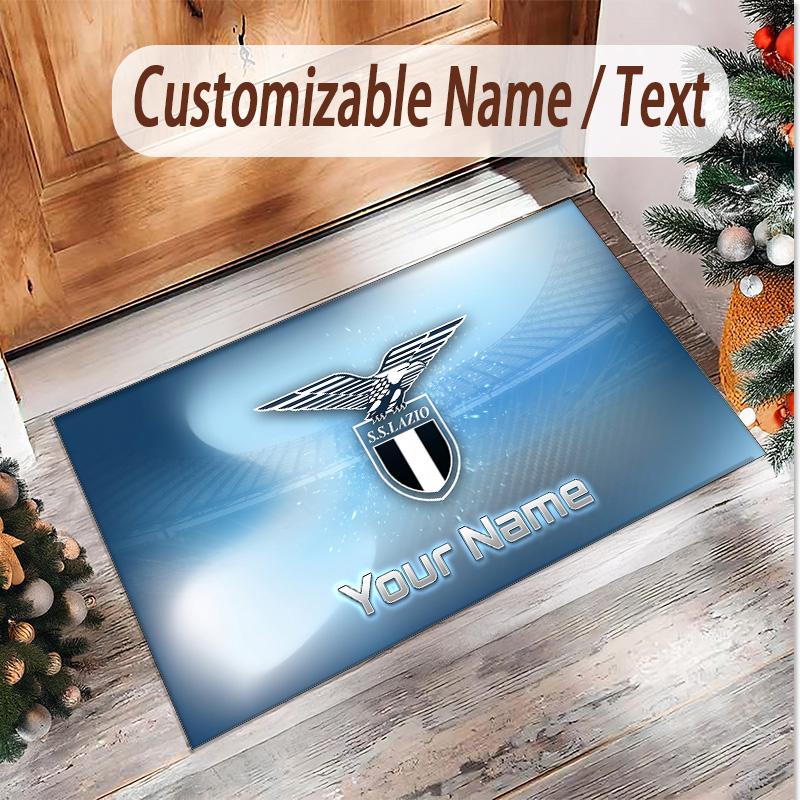 Personalized Crystal Velvet Carpet Lazio FC Pattern Non Slip Floor Rug