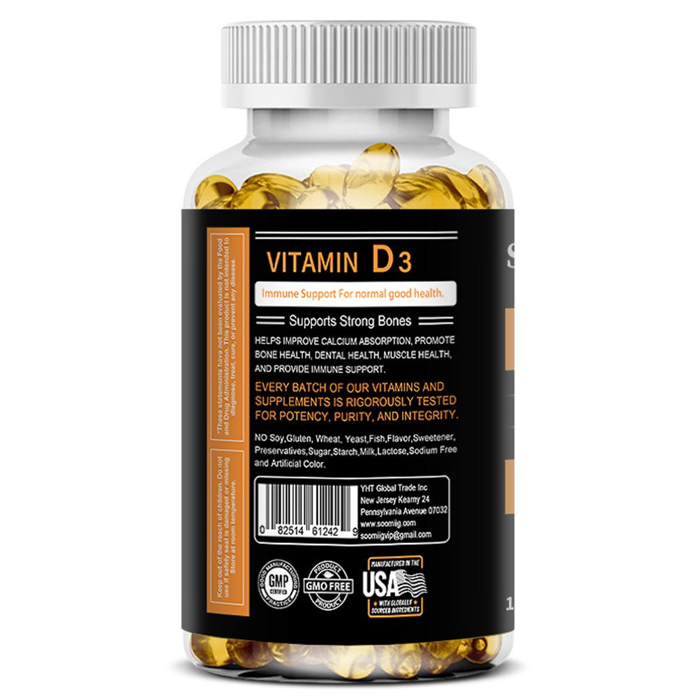 Soomiig Vitamin D3 Supplement, 5000 IU (125mcg), High Potency, 120 Capsules