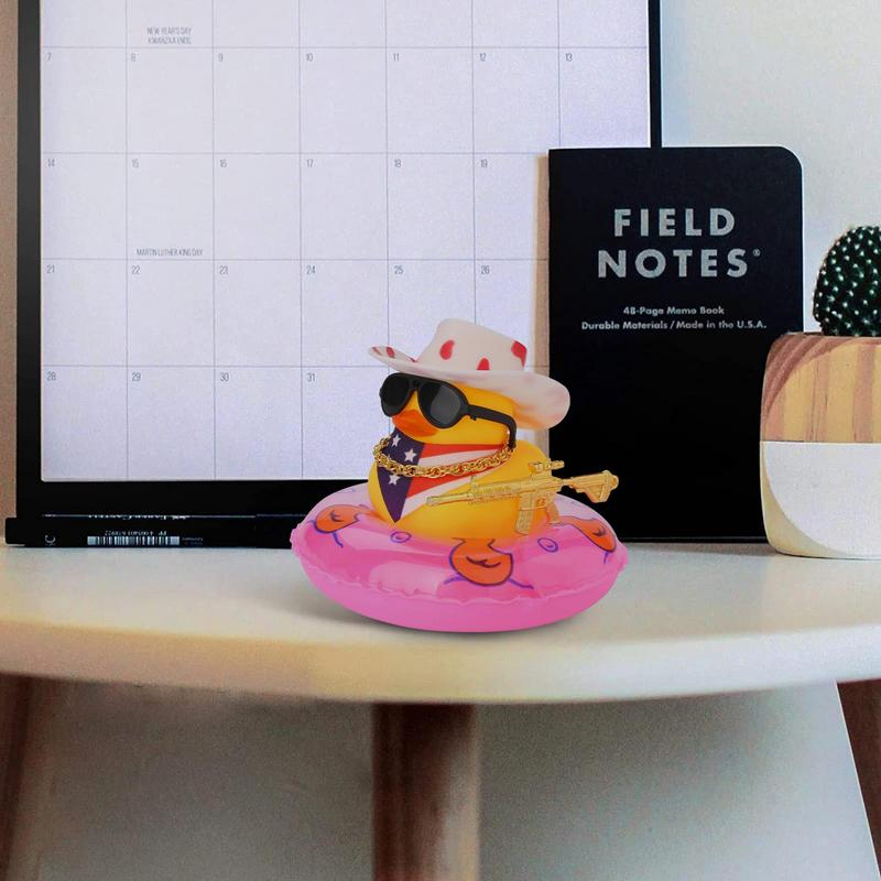 Украшения для автомобиля West Cowboy, желтая резиновая уточка, украшение для приборной панели, симпатичное украшение в виде мини-уточки, аксессуары для салона автомобиля