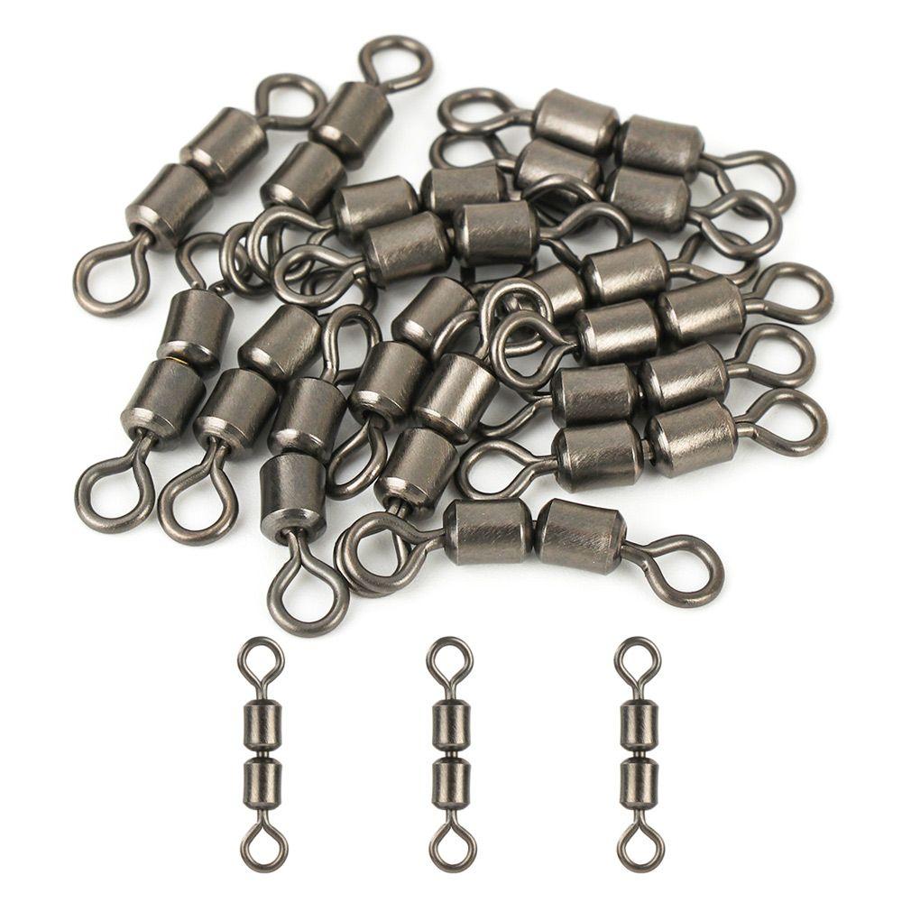 Steel 2# 4# 6# 8# 10# Bearing Barrel Double Rolling Heavy Duty Ball Fishing Swivel Connector