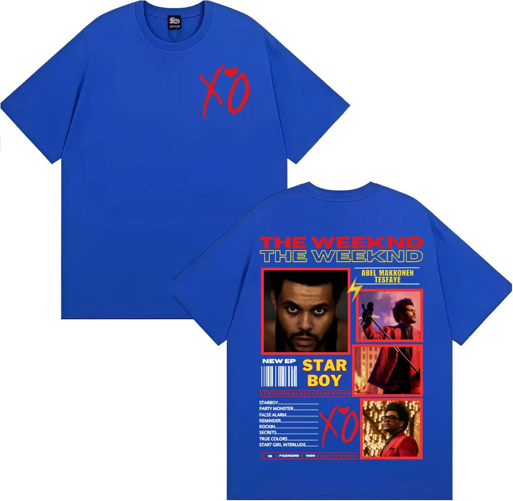 Графическая футболка с принтом рэпера The Weeknd, тур в поддержку альбома Xo 2025, мужская мода, хип-хоп, панк, уличные футболки, повседневная хлопковая футболка оверсайз