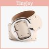 Vintage Style Pu Double Row Riveted Womens Belt With Zinc Alloy Pin Buckle For Streetwear